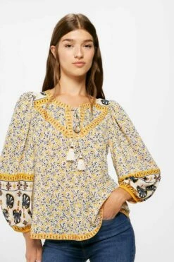 Springfield Blusa Boho Flores Cenenfas