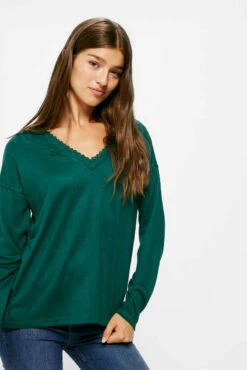 Springfield Camiseta Escote Pico Lace