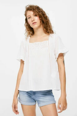 Springfield Blusa Fluida Pieza Crochet