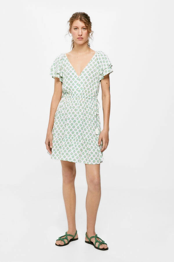 Springfield Vestido Corto Lazos Cintura