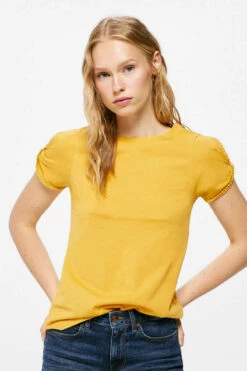 Springfield Camiseta Manga Tulipa Lace